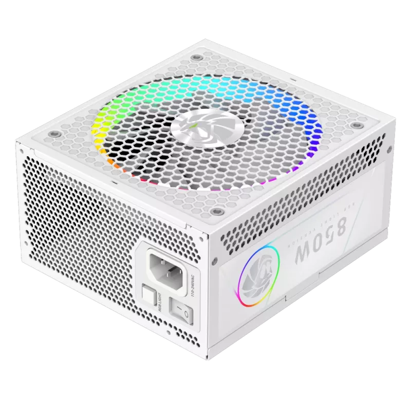Gamemax fuente de alimentación, 80 PLUS, Gold | RGB 850G WH | 850 W