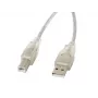 Cable USB 2.0 LANBERG CA-USBA-12CC-0018-TR, USB A (macho) a USB B (macho), 1,8 m, transparente