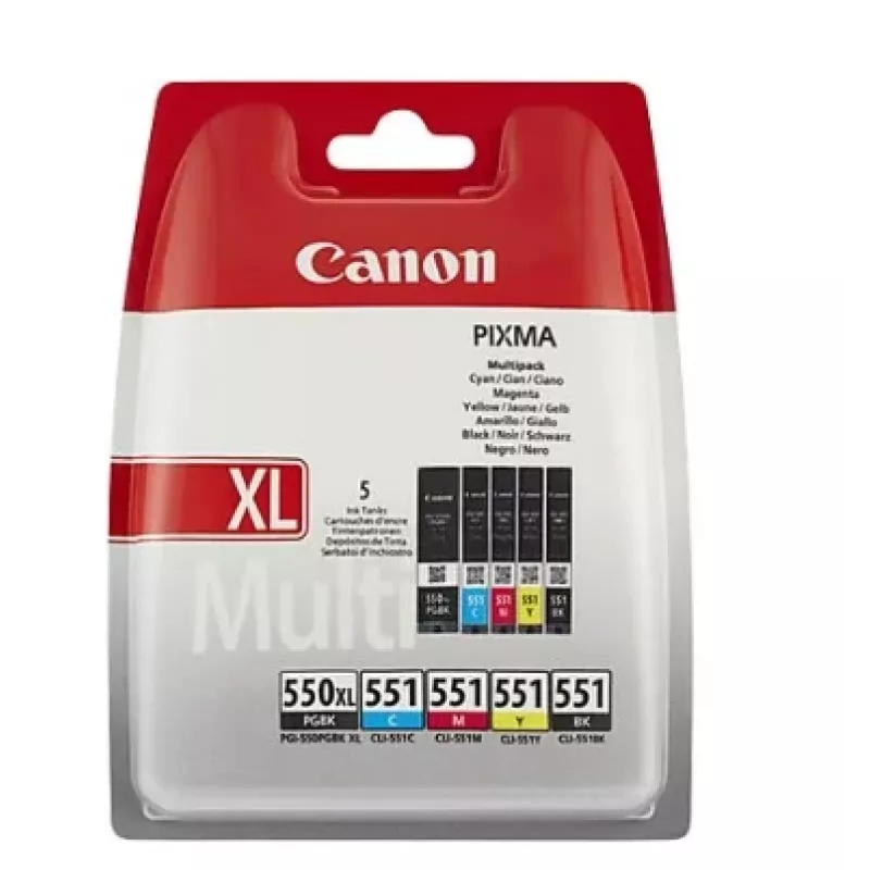 Cartucho de tinta CANON PGI-550XL/CLI-551 BCMYB MULTI