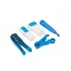 Set de herramienta de crimpado con candado de cable LANBERG NT-0302 — crimpadora RJ-45, mangos de plástico, bolsa de transporte, interruptor de encendido/apagado, multicolor