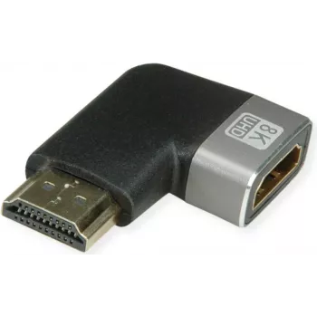 Adaptador HDMI 8K ROLINE conector macho/conector hembra en ángulo de 90° - Adaptador (12.03.3251)