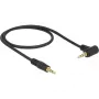 DeLOCK - Cable de audio - 24 AWG - mini jack estéreo 3,5 mm (M) - mini jack estéreo 3,5 mm (M) - 50 cm - negro - conector en ángulo de 90° (83752)