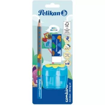 Pelikan Set de lápiz de aprendizaje Combino BS, goma, sacapuntas, azul (821605)