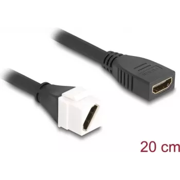 Módulo Keystone DeLOCK cable HDMI hembra a hembra diagonal 8K 60 Hz 20 cm negro