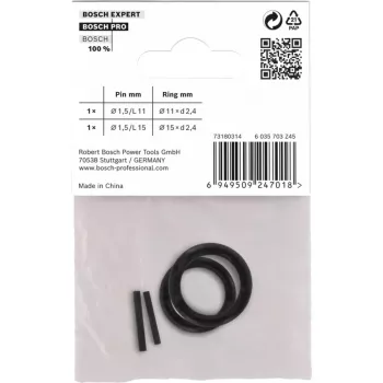 Set anillo de retención y pasador, para vaso de impacto PRO 1/4, seguro negro, 4 piezas