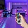 Barra de luz LED Vention PAEWH 2 m, alimentación USB 5 V, RGB con mando a distancia IR, montaje con cinta adhesiva de doble cara