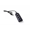 Hub USB VAKOSS TC-234UX — hub USB 2.0 de 4 puertos, alimentación DC (5 V, 1 A), negro