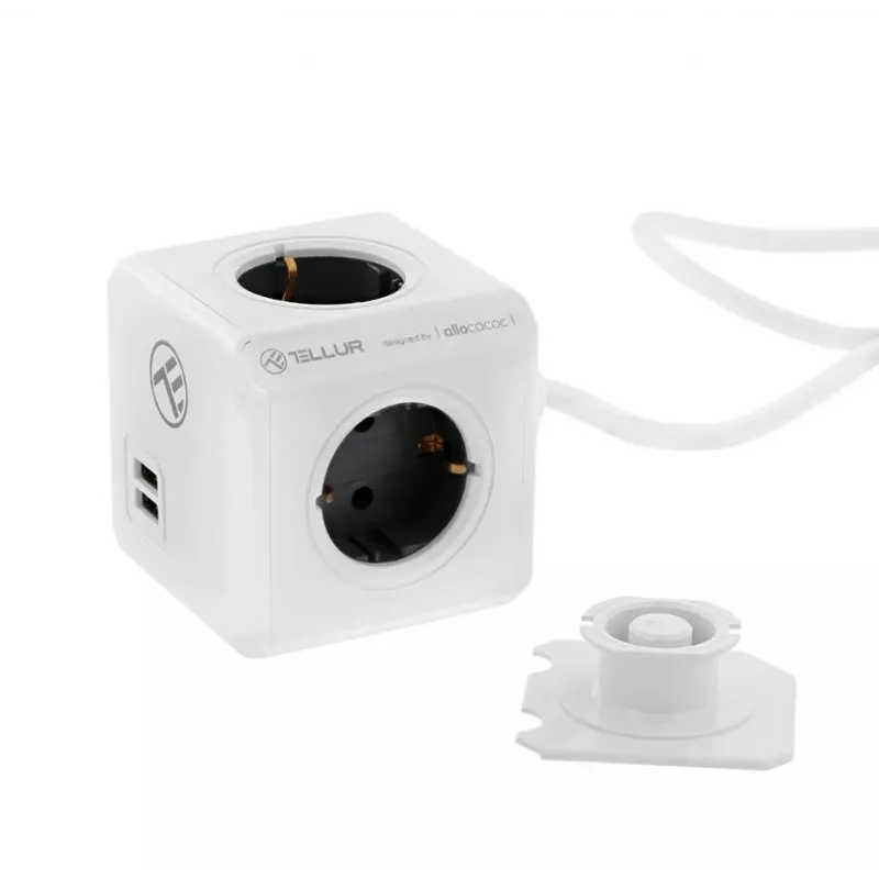 Regleta Tellur Power Cube Extended 4 tomas 2 puertos USB