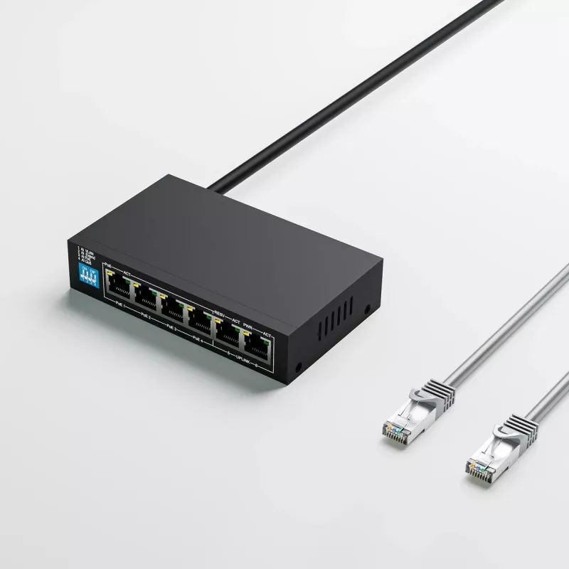 Switch no gestionado Extralink EUROS V2 4x 100Mb/s PoE/PoE+