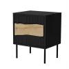 Mesita de noche Cama INSERTO, 2 uds., 50x40x61.5 cm, negro + LED