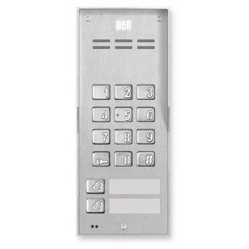 Panel de portero automático de superficie ACO FAM-P-2NPZSACC NT para vivienda de dos familias con cerradura de teclado y lector de llave remota