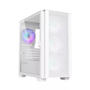 Torre Montech AIR 100 ARGB MICRO-ATX con cuatro ventiladores ARGB preinstalados, diseño ultraminimalista, panel frontal de malla fina, alto flujo de aire, lateral único