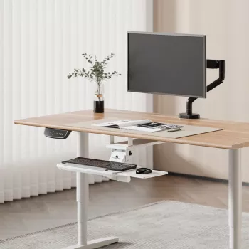 Soporte de teclado MACLEAN MC-156 W — bandeja regulable bajo mesa, carga máx. 5 kg