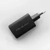 Qoltec 50766 cargador para dispositivos móviles portátil, consola portátil, batería externa, smartphone, smartwatch, tablet negro de carga rápida CA para interiores