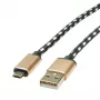 Cable USB ROLINE 11.02.8820 1,8 m USB 2.0 USB-C Micro-USB B negro - dorado (11.02.8820)