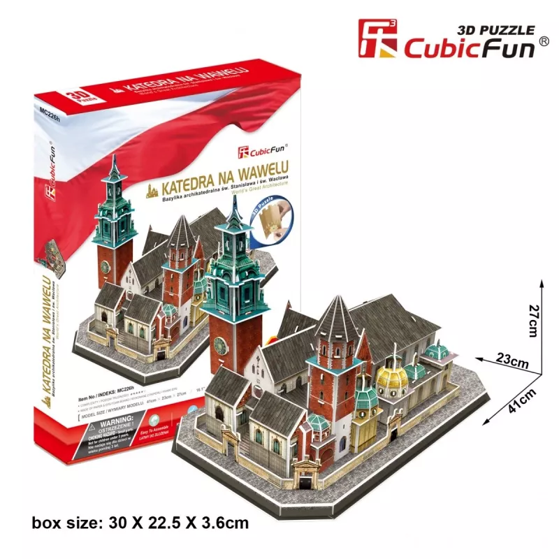 Puzle 3D cubicfun Catedral de Wawel – 101 piezas, maqueta