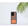 Funda para móvil Man and Wood para Samsung Galaxy S20 Ultra — cuadros marrones con borde negro