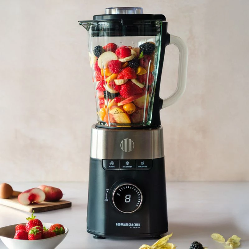 Batidora de pie Rommelsbacher MX 1260 — 1200 W, 1,5 L, negro/acero inoxidable