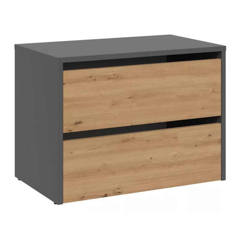 Zapatero cerrado Top E-Shop MODO ANT/ART — antracita y roble, tablero de partículas