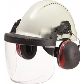 Pantalla facial 3M Peltor 5F-1 transparente policarbonato – protección integral, resistente a arañazos