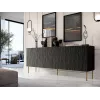 Cómoda JUNGLE 190x40.5x74.5 negro mate + patas doradas