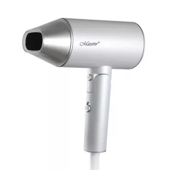 Secador de pelo Maestro MR-213 2100W mango plegable, 2 velocidades, golpe de aire frío, concentrador de doble pared, plata