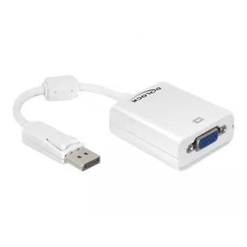 Adaptador de cable de vídeo DeLOCK 61766 0,125m VGA DisplayPort blanco