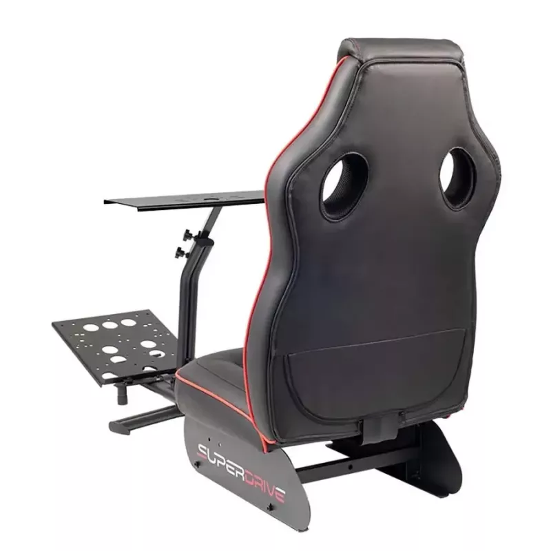 Cockpit de carreras Subsonic SA5681 negro rojo piel sintética malla metal