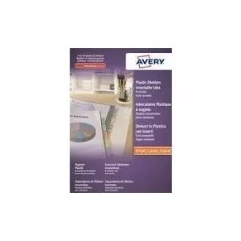Hojas de registro AVERY, 6 lengüetas, PP, transparente, medidas: A4, color pestañas surtidas, 180 mic - 1 ud. (05611501)
