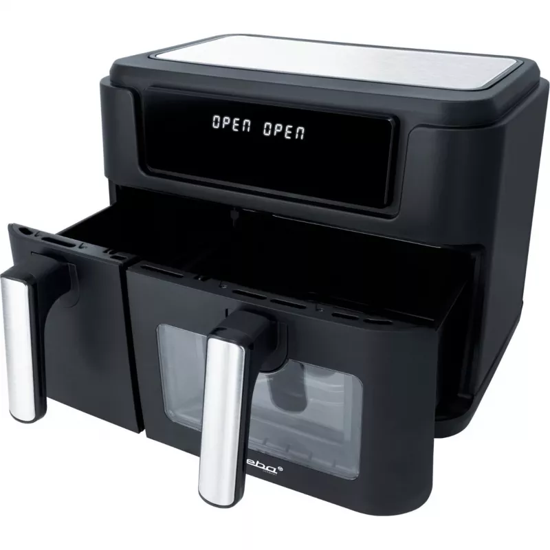 Freidora de aire dual HF 9500 DUO (negra, 2.400 vatios, 2 cestas 6 L + 3,5 L)