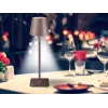 Beper P201UTP120 lámpara de mesa LED recargable, 1,5 W, interruptor táctil, regulable, adaptador para botella de 33 mm, resistente al agua, marrón