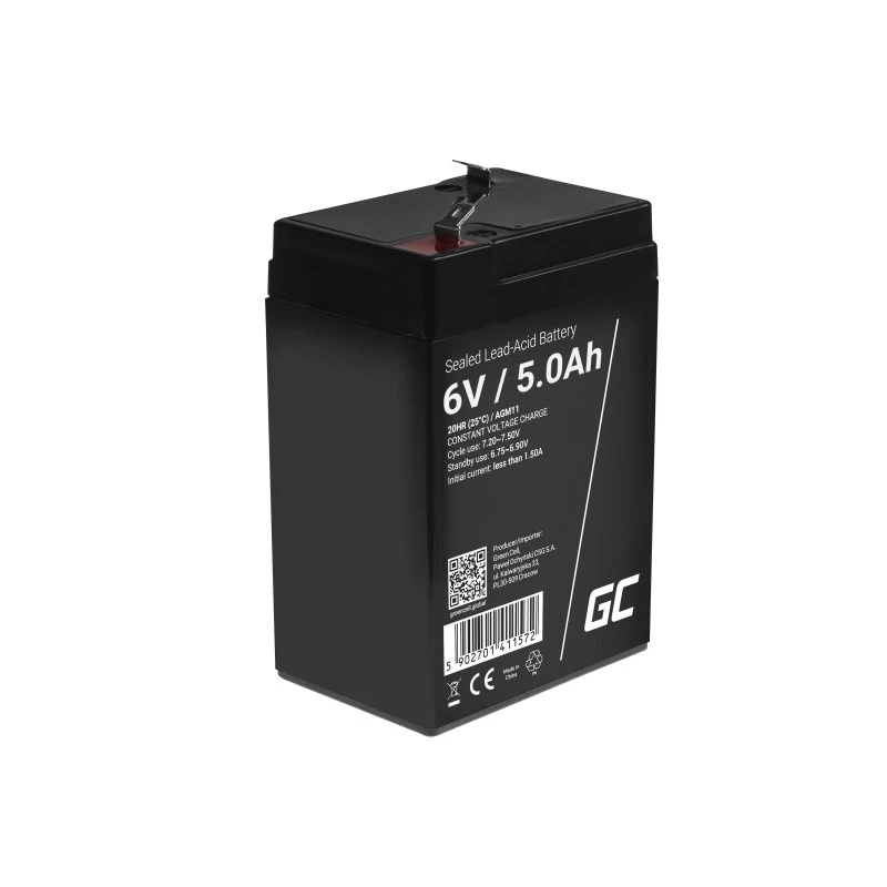 Batería para SAI Green Cell AGM11 6 V 5 Ah plomo-AGM (VRLA) batería individual, 70×100×47 mm, 780 g