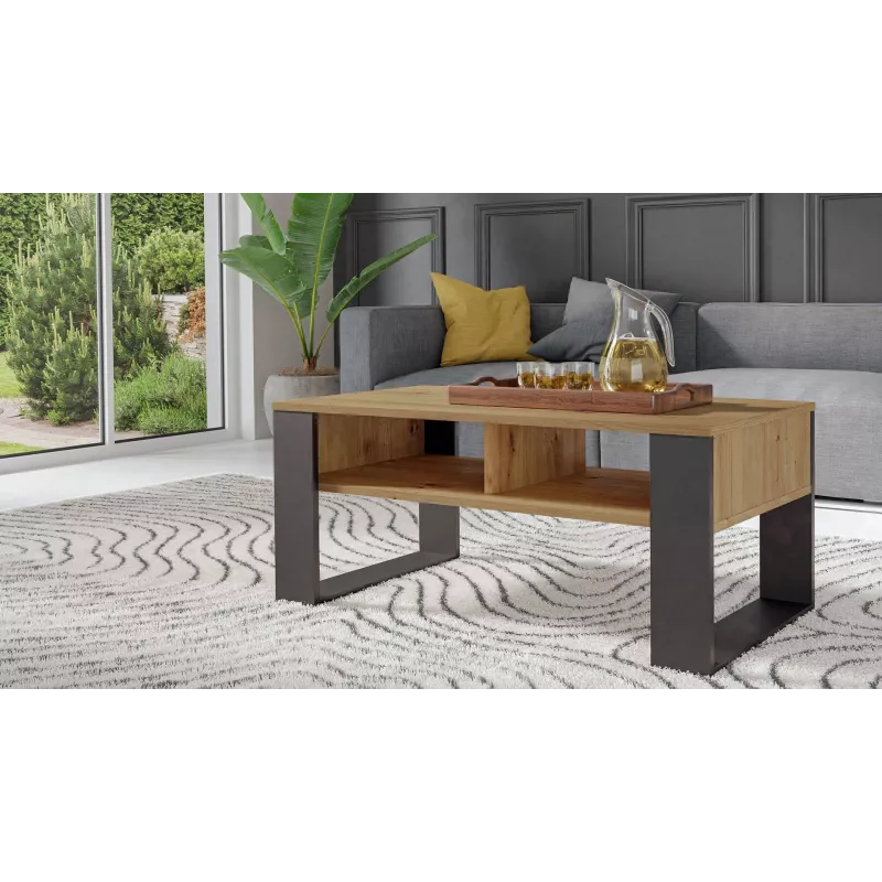 Mesa de centro Topeshop MODERN 2P ART CZ mesa auxiliar / mesa esquinera de centro forma rectangular 2 patas