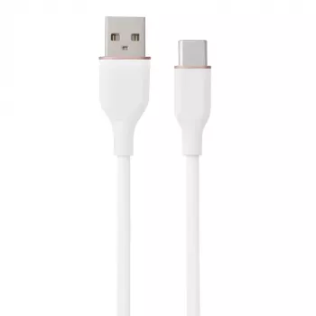 Cable de silicona USB Type-A - Type-C (blanco, 1 m)