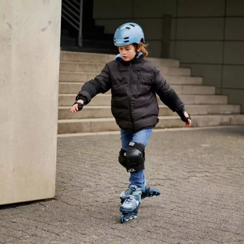 Patines en línea HUDORA Leon 2.0, talla ajustable 37–40, azul/gris