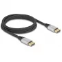Cable DisplayPort DeLOCK 16K 60 Hz 2 m plata metal