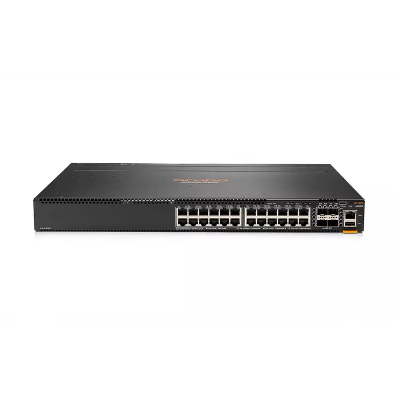 HPE Aruba 6300M - Switch - L3 - gestionado - 24 x 10/100/1000 + 4 x 1 Gigabit / 10 Gigabit / 25 Gigabit / 50 Gigabit SFP56 (Uplink / Stacking) - Frontal y lateral a posterior - montaje en ra