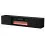Mueble RTV Cama TULA 183x35x37 negro mate + chimenea negra