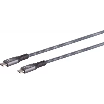Cable USB S/CONN 13-68010 USB4 Gen 3x2 0,5 m USB C gris