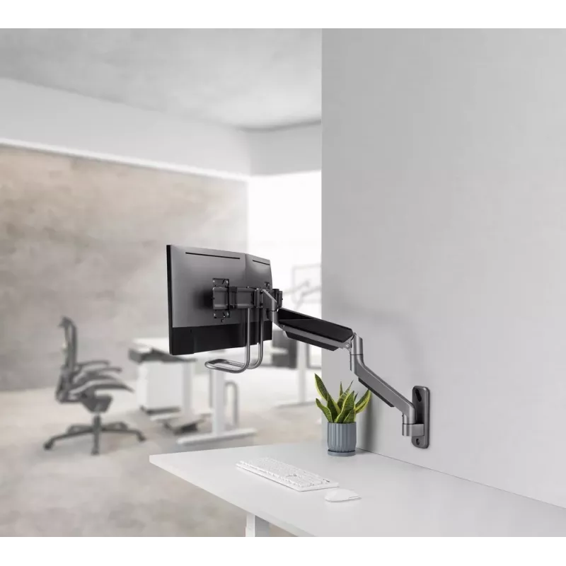 Soporte de pared ajustable Gembird para 2 pantallas 17