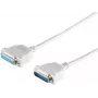 Cable alargador Sub-D ShiverPeaks de 25 pines conector macho de 25 pines a conector hembra de 25 pines con tapas de clip, 1,8 m