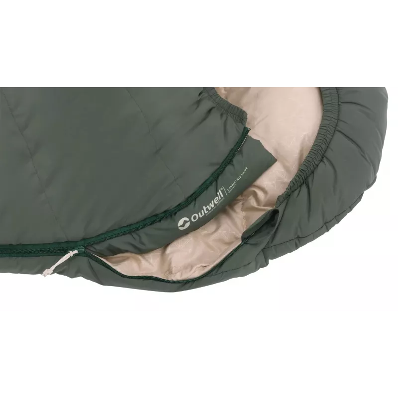 Saco de dormir infantil Outwell Convertible Junior (120-150 cm) - verde polvo Talla: izquierda