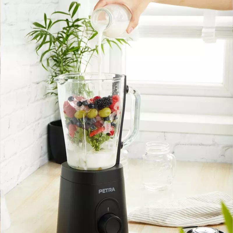 Recipiente de vaso de cristal Petra PT5531MBLKVDE Negro