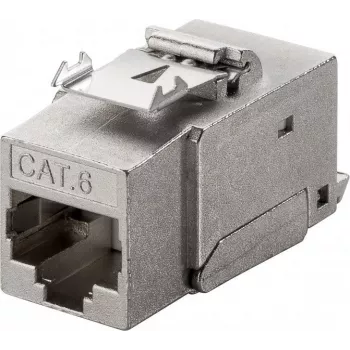 Wentronic Goobay conector hembra Keystone RJ45 CAT 6, STP apantallado, 250 MHz - Conexión: LSA, carcasa de zamak (90863)