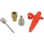 Set de adaptadores FISCHER 85618 — Adaptador de bomba de metal (rojo) para válvulas de bicicleta y scooter