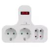 Regleta de enchufes 4 tomas con interruptor MACLEAN MCE224 F — regleta de 4 tomas con interruptor individual