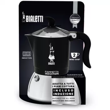 Cafetera de inducción BIALETTI FIAMMETTA 2 tazas, negra