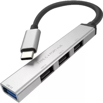 ROLINE USB3.2 Gen1 hub 4x USB-A 1x 3.0+3x 2.0 cable Type-C (14.02.5053)