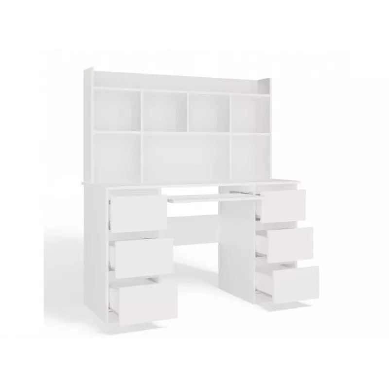 Conjunto escritorio KUBA + Extension Piece, blanco