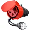 go-e adaptador para Gemini flex 22 kW, CEE rojo trifásico 32A > toma doméstica (negro, 30 cm)
